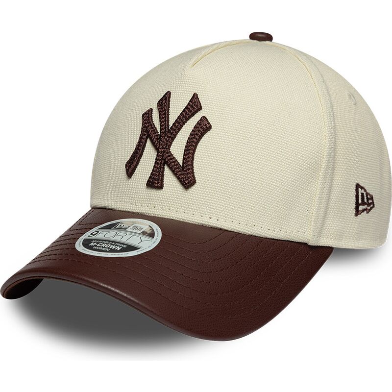 kasketter-buet-beige-justerbar-rem-9forty-m-crown-fabric-mix-fra-new-york-yankees-mlb-af-new-era kasketter-buet-beige-justerbar-rem-9forty-m-crown-fabric-mix-fra-new-york-yankees-mlb-af-new-era