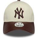 kasketter-buet-beige-justerbar-rem-9forty-m-crown-fabric-mix-fra-new-york-yankees-mlb-af-new-era