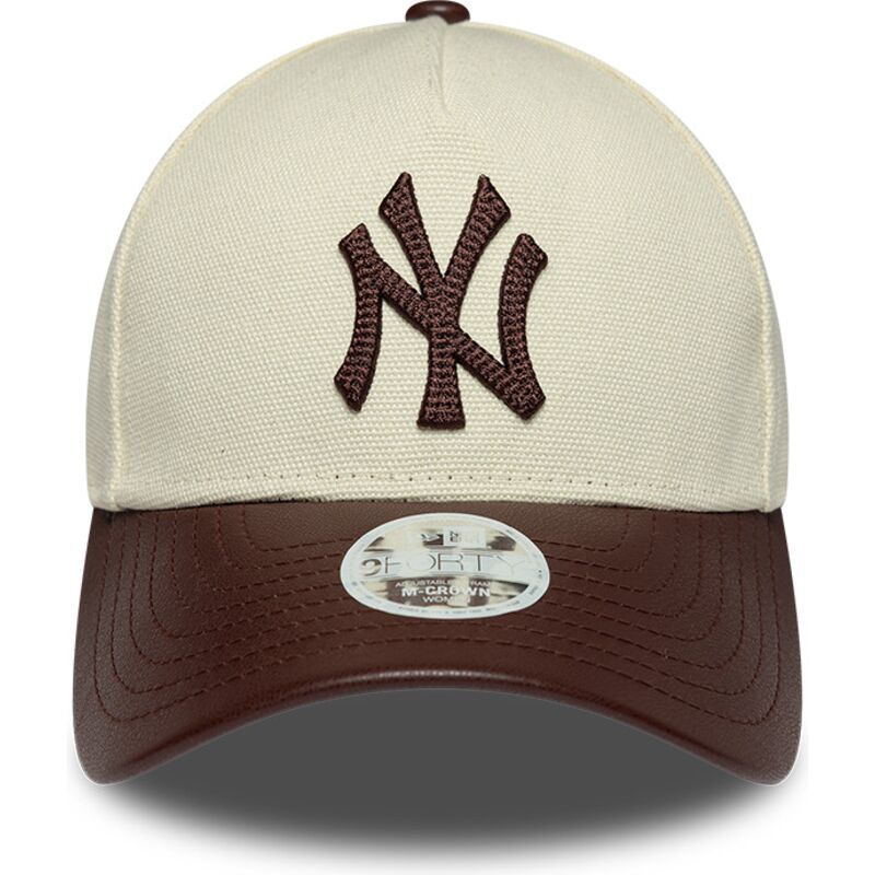 kasketter-buet-beige-justerbar-rem-9forty-m-crown-fabric-mix-fra-new-york-yankees-mlb-af-new-era kasketter-buet-beige-justerbar-rem-9forty-m-crown-fabric-mix-fra-new-york-yankees-mlb-af-new-era