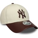 kasketter-buet-beige-justerbar-rem-9forty-m-crown-fabric-mix-fra-new-york-yankees-mlb-af-new-era