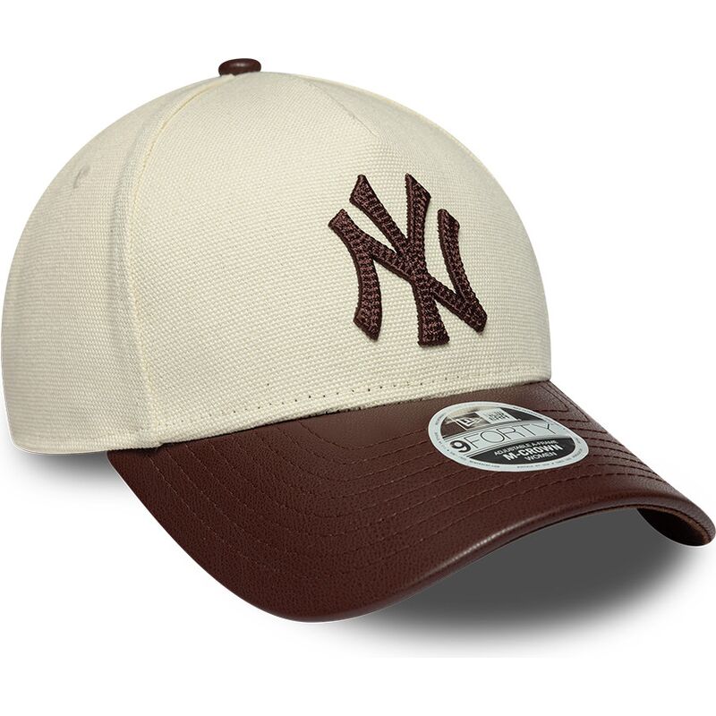 kasketter-buet-beige-justerbar-rem-9forty-m-crown-fabric-mix-fra-new-york-yankees-mlb-af-new-era kasketter-buet-beige-justerbar-rem-9forty-m-crown-fabric-mix-fra-new-york-yankees-mlb-af-new-era