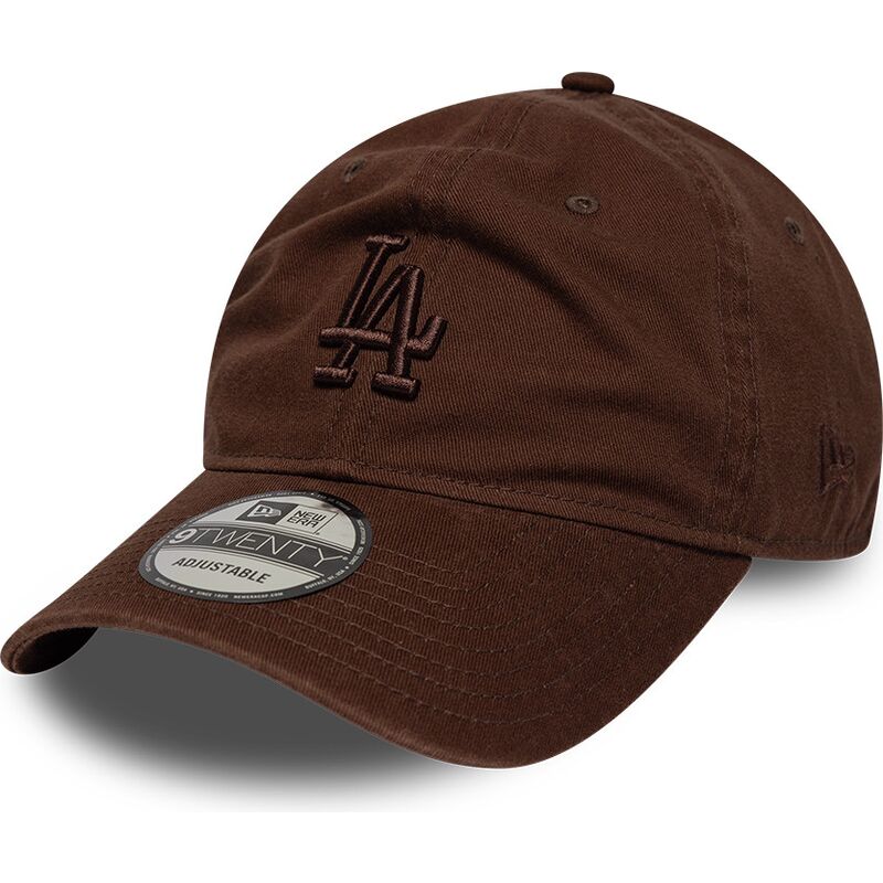 kasketter-buet-brun-justerbar-rem-9twenty-washed-midi-fra-los-angeles-dodgers-mlb-af-new-era
