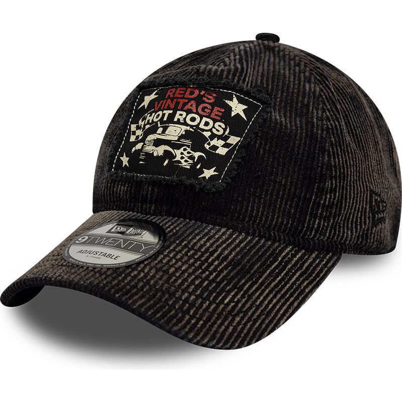 kasketter-buet-sort-justerbar-rem-9twenty-patch-acid-cord-hot-rods-af-new-era