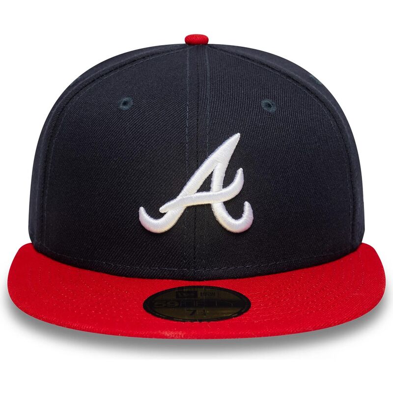 flad-kasket-marinebla-og-rod-justeret-59fifty-ac-perf-fra-atlanta-braves-mlb-fra-new-era