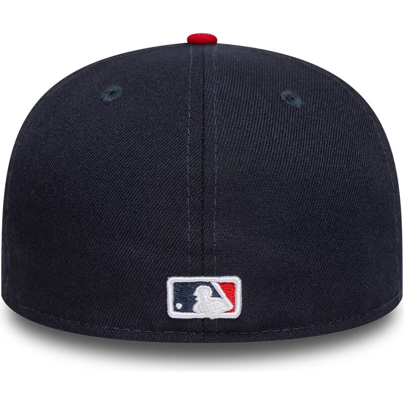 flad-kasket-marinebla-og-rod-justeret-59fifty-ac-perf-fra-atlanta-braves-mlb-fra-new-era