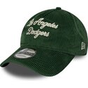 kasketter-buet-gron-justerbar-rem-9twenty-a-frame-cord-script-fra-los-angeles-dodgers-mlb-af-new-era