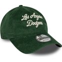 kasketter-buet-gron-justerbar-rem-9twenty-a-frame-cord-script-fra-los-angeles-dodgers-mlb-af-new-era