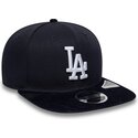 kasketter-flad-marinebla-snapback-9fifty-cord-visor-fra-los-angeles-dodgers-mlb-af-new-era