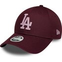 kasketter-buet-rod-justerbar-rem-rosa-9forty-metallic-fra-los-angeles-dodgers-mlb-af-new-era