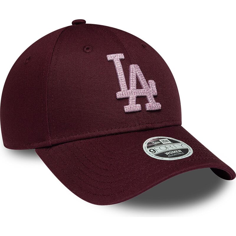 kasketter-buet-rod-justerbar-rem-rosa-9forty-metallic-fra-los-angeles-dodgers-mlb-af-new-era
