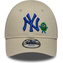 kasketter-buet-beige-justerbar-rem-9forty-monster-icon-fra-new-york-yankees-mlb-af-new-era