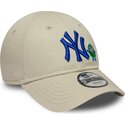 kasketter-buet-beige-justerbar-rem-9forty-monster-icon-fra-new-york-yankees-mlb-af-new-era