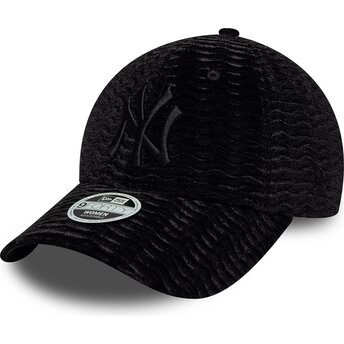 Kasketter buet sort justerbar rem 9FORTY Velour fra New York Yankees MLB af New Era