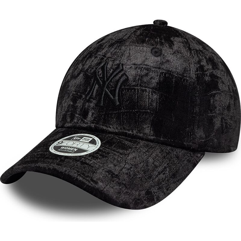 kasketter-buet-sort-justerbar-rem-9forty-pattern-velour-fra-new-york-yankees-mlb-af-new-era