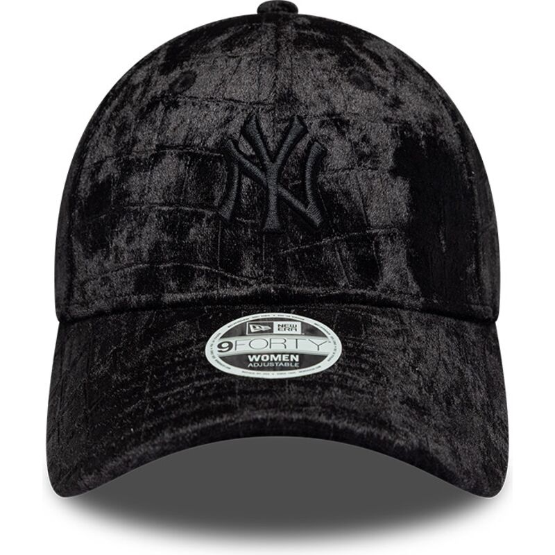 kasketter-buet-sort-justerbar-rem-9forty-pattern-velour-fra-new-york-yankees-mlb-af-new-era