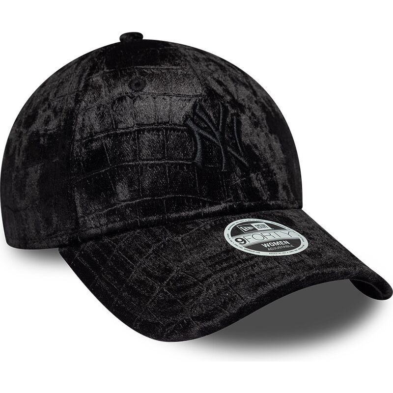 kasketter-buet-sort-justerbar-rem-9forty-pattern-velour-fra-new-york-yankees-mlb-af-new-era