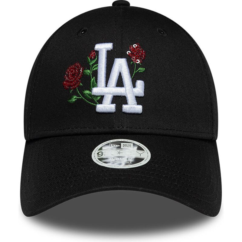 kasketter-buet-sort-snapback-9forty-rose-sequin-fra-los-angeles-dodgers-mlb-af-new-era