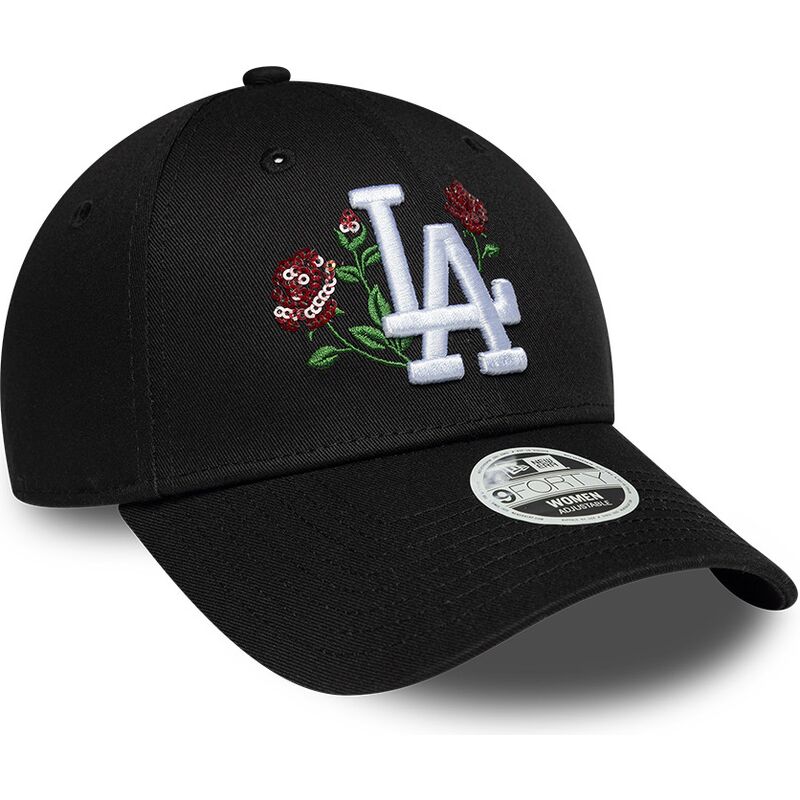 kasketter-buet-sort-snapback-9forty-rose-sequin-fra-los-angeles-dodgers-mlb-af-new-era