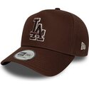 kasketter-buet-brun-snapback-9forty-e-frame-team-outline-fra-los-angeles-dodgers-mlb-af-new-era