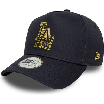 Kasketter buet marineblå snapback 9FORTY dorado E Frame Metallic Outline fra Los Angeles Dodgers MLB af New Era