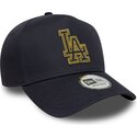 kasketter-buet-marinebla-snapback-9forty-dorado-e-frame-metallic-outline-fra-los-angeles-dodgers-mlb-af-new-era