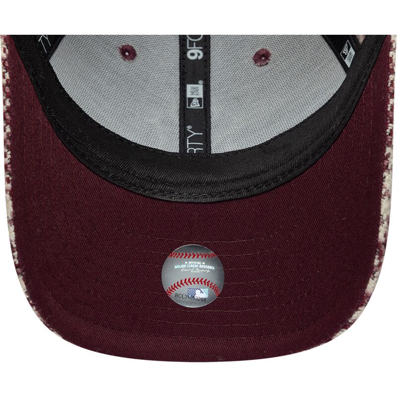 kasketter-buet-rod-justerbar-rem-9forty-m-crown-houndstooth-fra-new-york-yankees-mlb-af-new-era