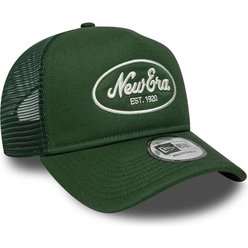 kasketter-buet-gron-snapback-a-frame-oval-patch-foam-af-new-era