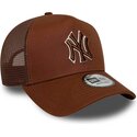 kasketter-buet-brun-snapback-e-frame-outline-fra-new-york-yankees-mlb-af-new-era