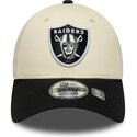 kasketter-buet-beige-justerbar-rem-9forty-colour-block-fra-las-vegas-raiders-nfl-af-new-era