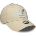 kasketter-buet-beige-justerbar-rem-9forty-flower-icon-fra-los-angeles-dodgers-mlb-af-new-era