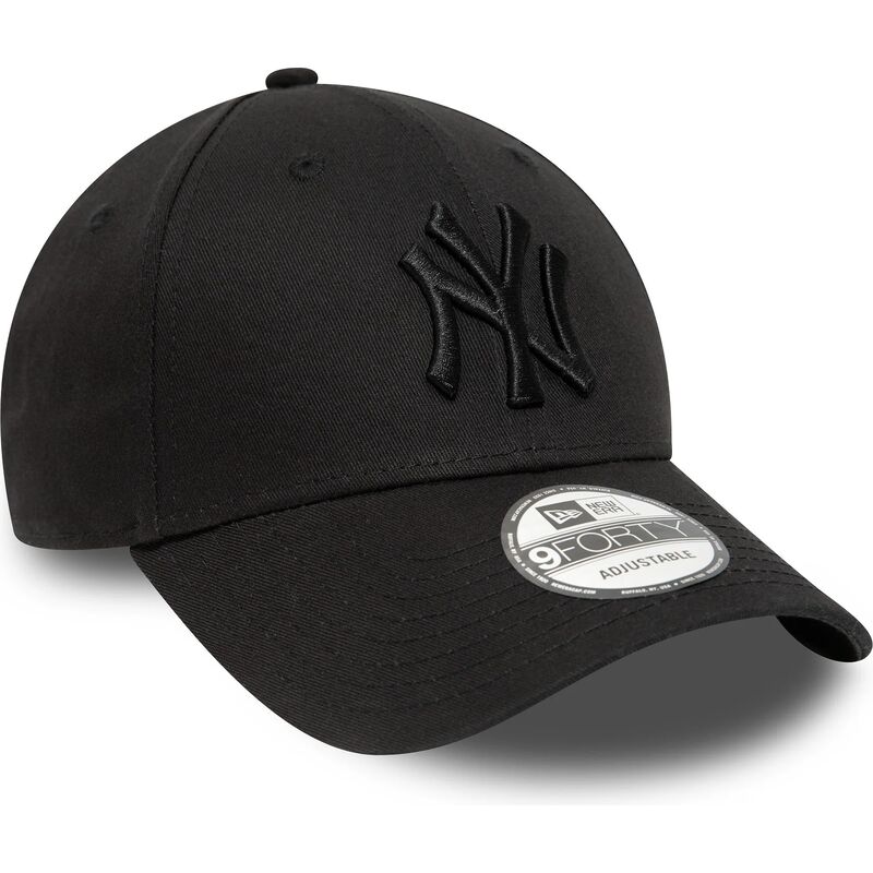 sort-justerbar-curved-kasket-med-sort-logo-9forty-league-essential-fra-new-york-yankees-mlb-fra-new-era