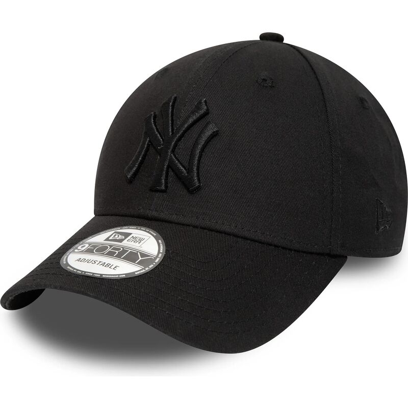 sort-justerbar-curved-kasket-med-sort-logo-9forty-league-essential-fra-new-york-yankees-mlb-fra-new-era