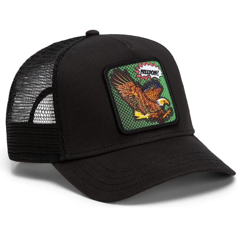 kasketter-buet-sort-snapback-freedom-eagle-pop-art-strikes-back-the-farm-goorin-bros