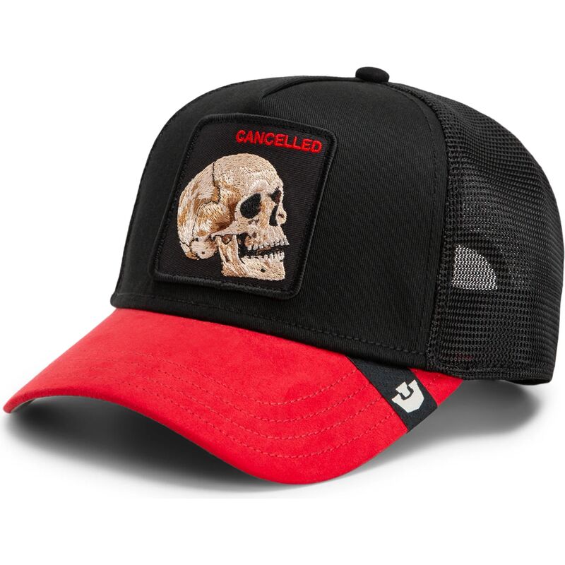 kasketter-buet-sort-snapback-cancelled-skull-microsuede-the-farm-goorin-bros