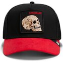 kasketter-buet-sort-snapback-cancelled-skull-microsuede-the-farm-goorin-bros