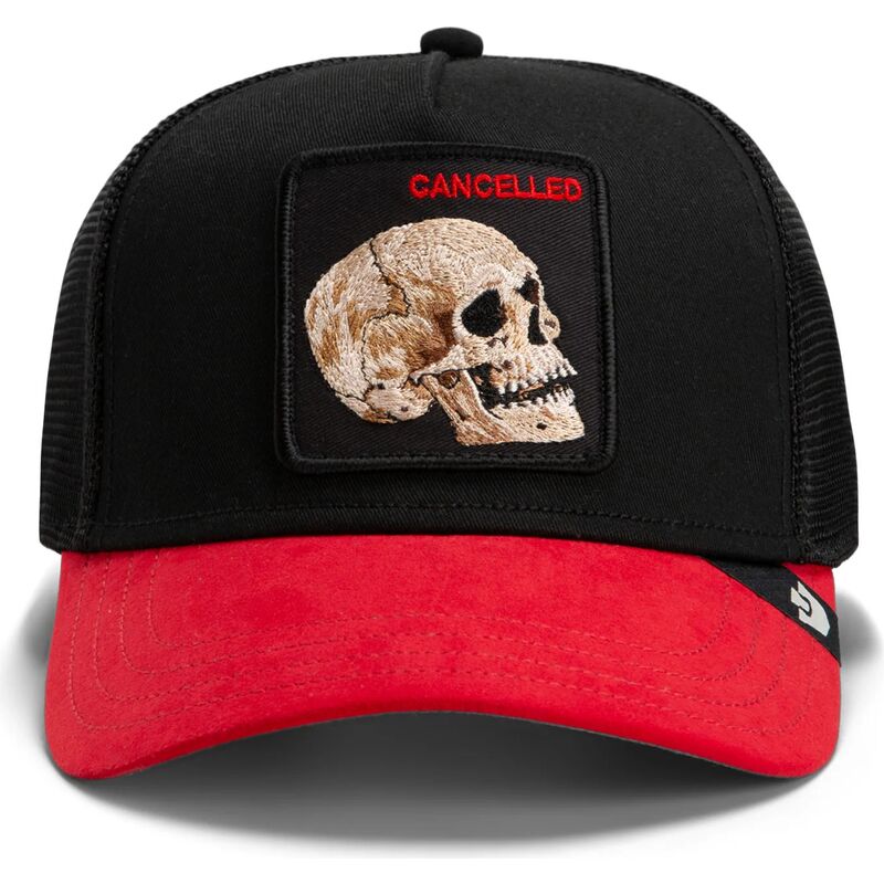 kasketter-buet-sort-snapback-cancelled-skull-microsuede-the-farm-goorin-bros