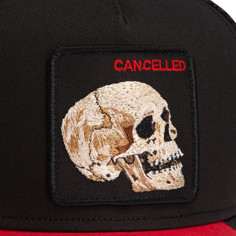 kasketter-buet-sort-snapback-cancelled-skull-microsuede-the-farm-goorin-bros