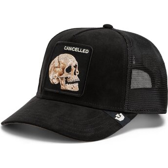 Kasketter buet sort snapback Suede Cancelled Skull Microsuede The Farm Goorin Bros.
