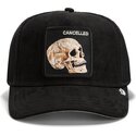 kasketter-buet-sort-snapback-suede-cancelled-skull-microsuede-the-farm-goorin-bros