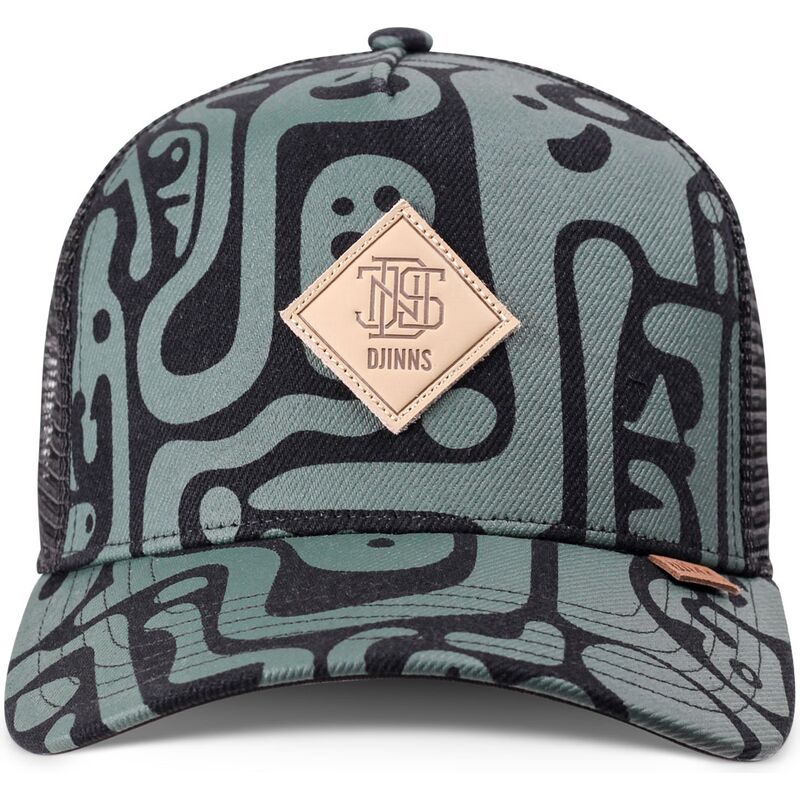 kasketter-buet-gron-snapback-hft-denim-oracle-af-djinns