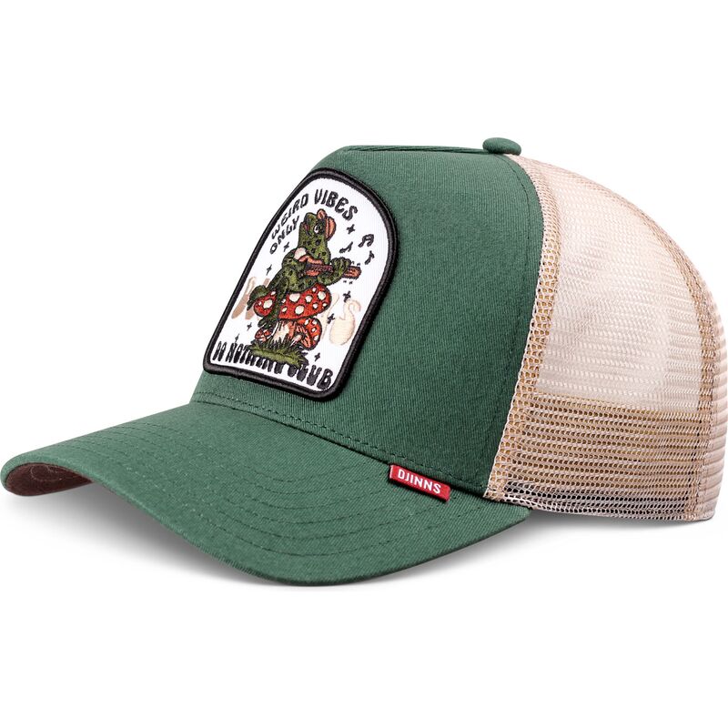 kasketter-buet-gron-snapback-hft-do-nothing-club-weird-vibes-frog-af-djinns