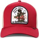 kasketter-buet-rod-snapback-hft-do-nothing-club-weird-vibes-frog-af-djinns
