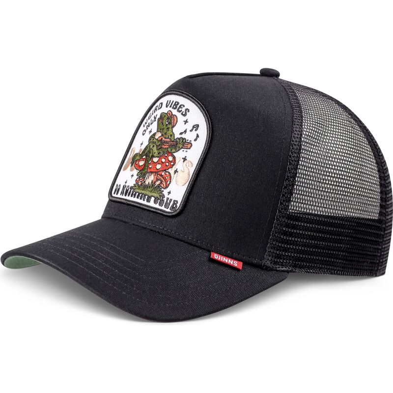 kasketter-buet-sort-snapback-hft-do-nothing-club-weird-vibes-frog-af-djinns