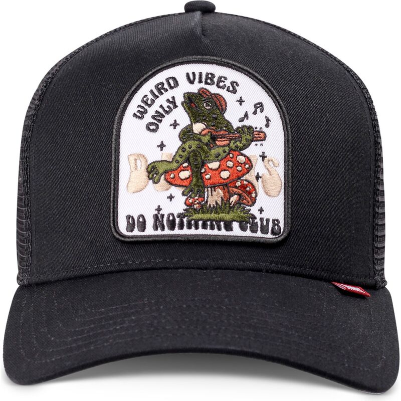 kasketter-buet-sort-snapback-hft-do-nothing-club-weird-vibes-frog-af-djinns