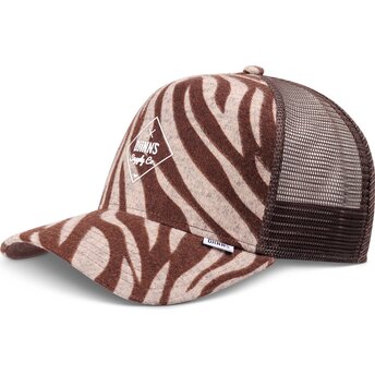 Kasketter buet brun snapback HFT Rubbertigerstripes af Djinns