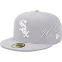 kasketter-flad-gra-tilpasset-59fifty-side-script-fra-chicago-white-sox-mlb-af-new-era