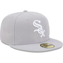 kasketter-flad-gra-tilpasset-59fifty-side-script-fra-chicago-white-sox-mlb-af-new-era