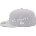 kasketter-flad-gra-tilpasset-59fifty-side-script-fra-chicago-white-sox-mlb-af-new-era