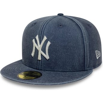 Kasketter flad marineblå tilpasset 59FIFTY Washed fra New York Yankees MLB af New Era