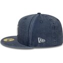 kasketter-flad-marinebla-tilpasset-59fifty-washed-fra-new-york-yankees-mlb-af-new-era